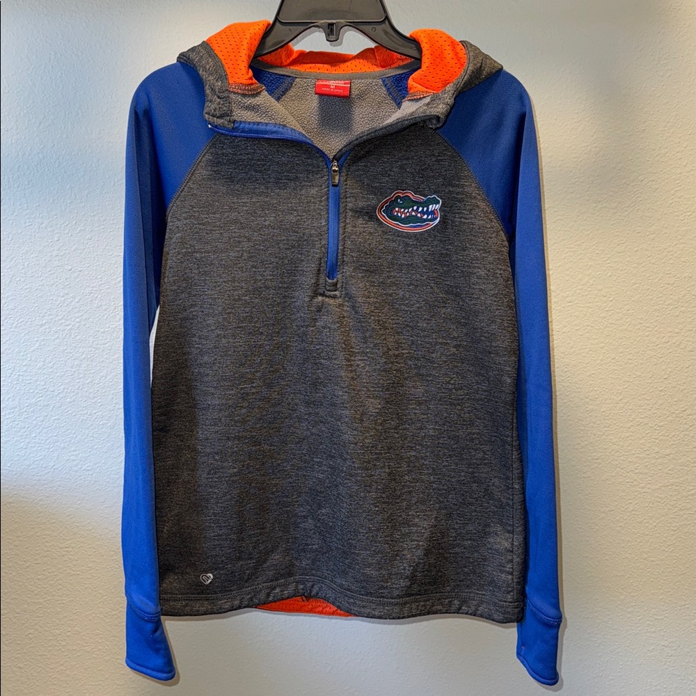 Women’s Gray and Blue 1/4 Zip Florida Gators Pullover